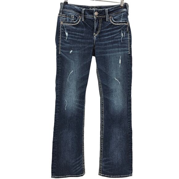 Silver Jeans Co Womans size W26/L31 Suki Mid Slim Bootcut Denim Blue Jeans Y2K - Picture 3 of 9